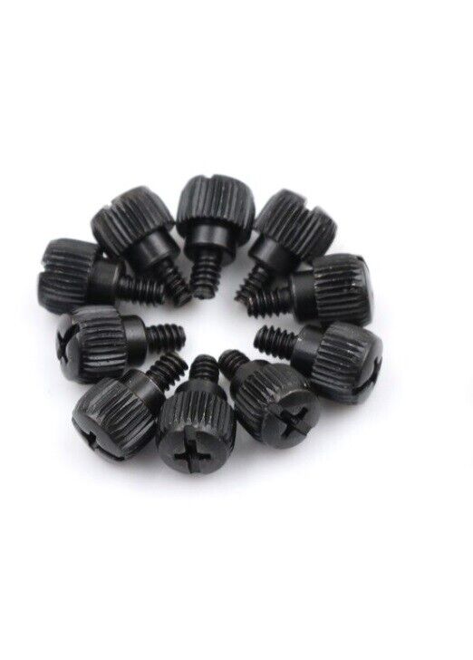 10x Black Thumb Hand Tighten PC Computer Case Adjustment Screws 6-32