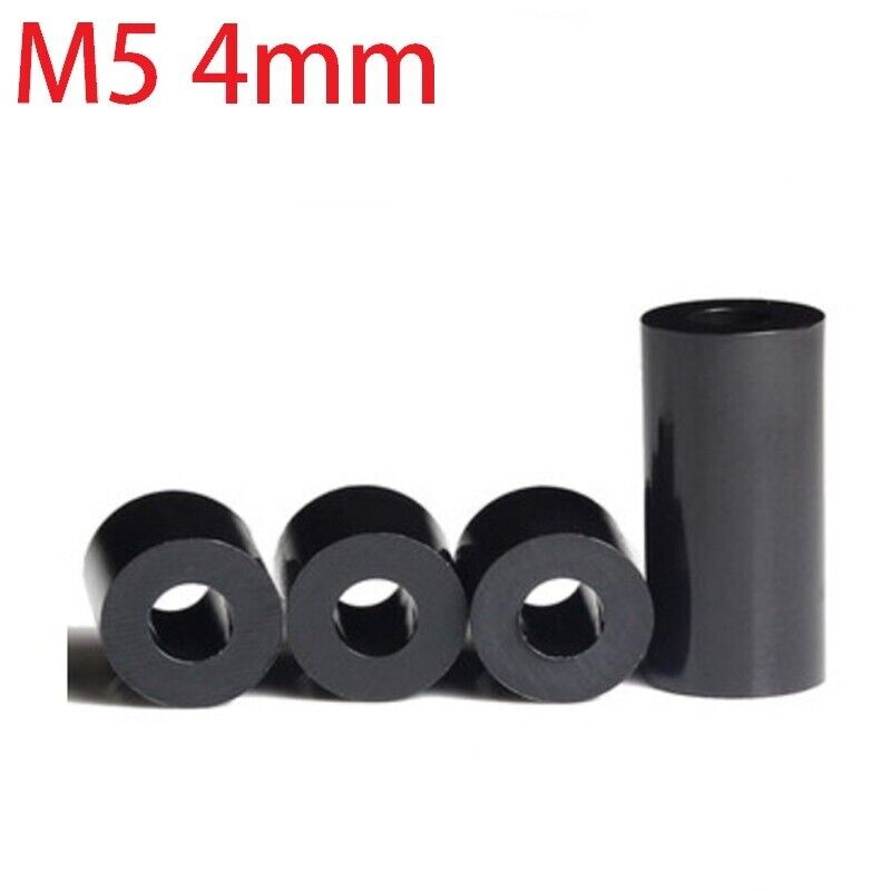 10x M5 4mm Black Round Spacers Standoffs Washers