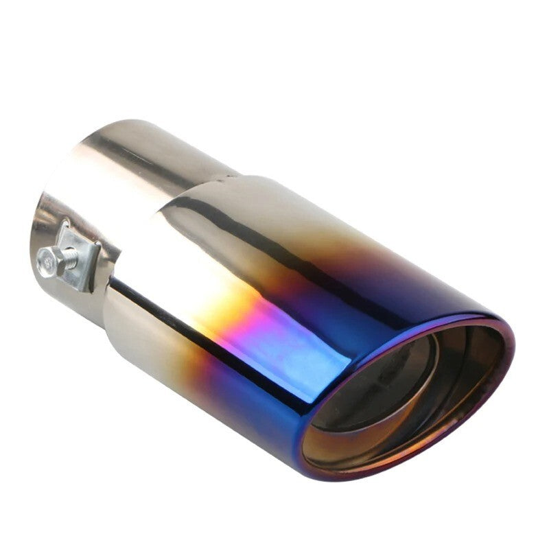 1x 2.5" Inlet Car Auto Exhaust Muffler Tip Pipe Stainless Steel Chrome Rear Tail