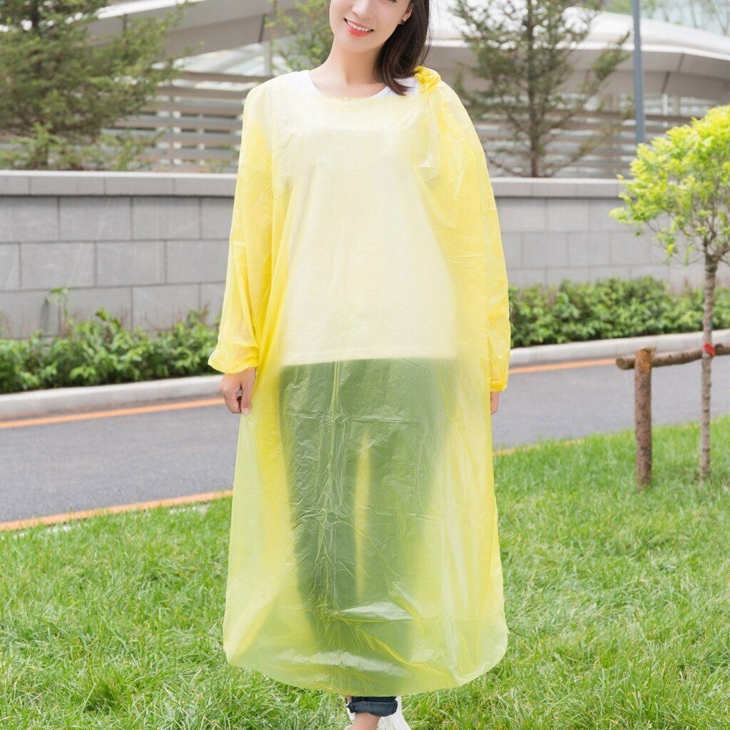 Disposable Raincoat Unisex 1x Random Colour Lightweight Emergency Waterproof