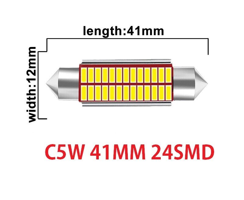 C5W LED Bulb Canbus Error Free Festoon 31mm 36mm 39mm 41mm 12V 4014 SMD 7000K