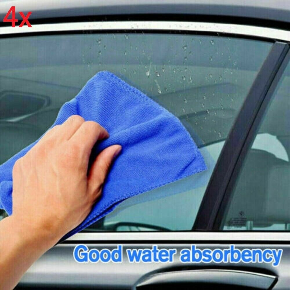 4x Car Microfiber Cleaning Cloth No-Scratch Rag Car Polishing Detailing Towel