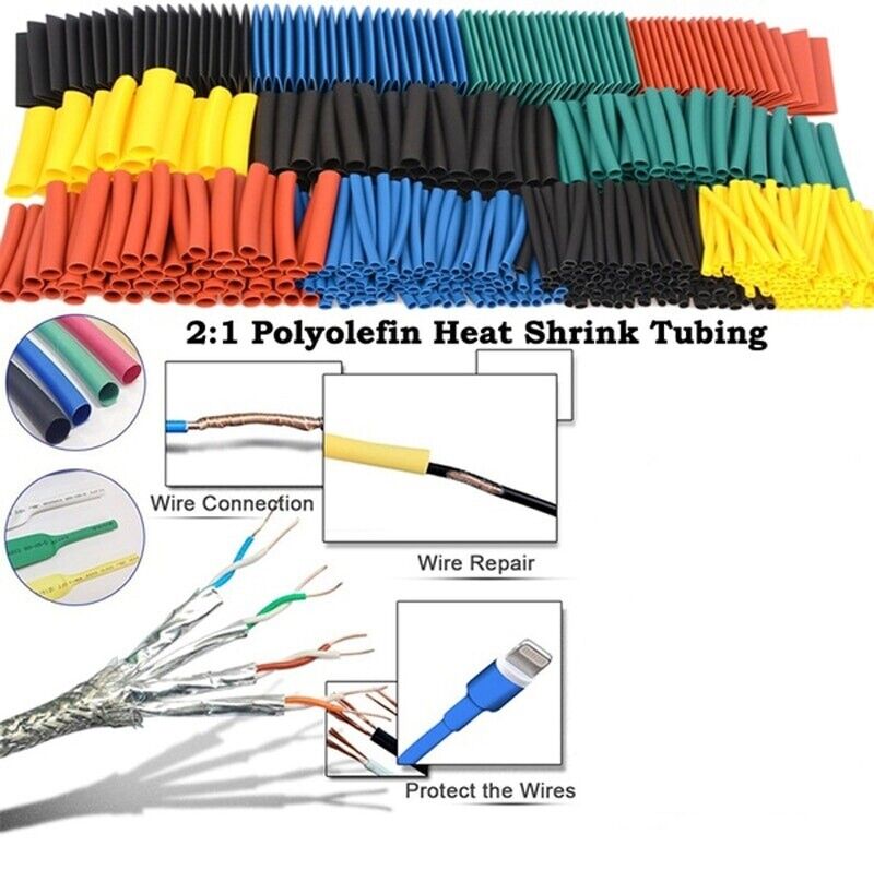 Polyolefin Heat Shrink Tubing Cable Tube Sleeve Kit Wire Wrap Cable Repair