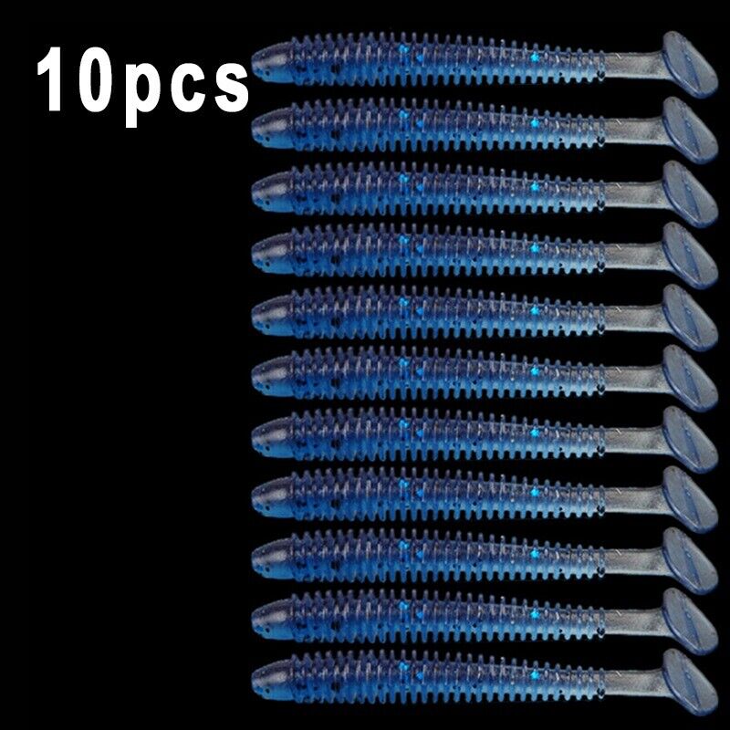 10x Soft Lures Silicone Worms 50mm Baits Jigging Wobblers Fishing Lures