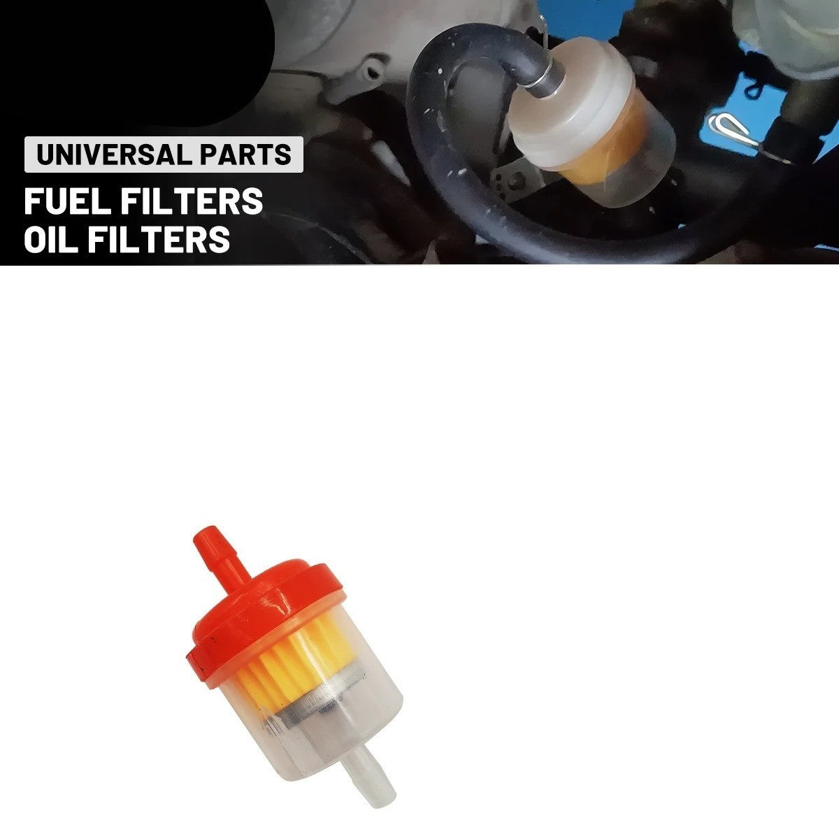 1x Oil Filter Inline Gas Fuel Filter Gasoline Filter Scooter Moped Motorcycle