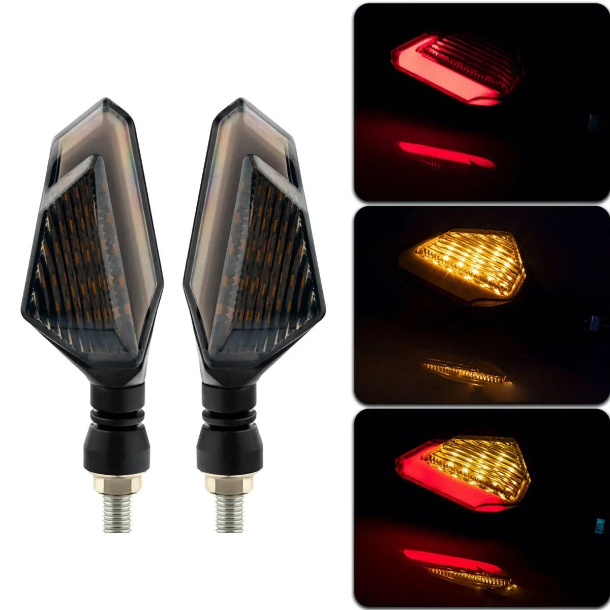 2x Universal Motorcycle Turn Signals Amber Blinkers Indicators Super Bright
