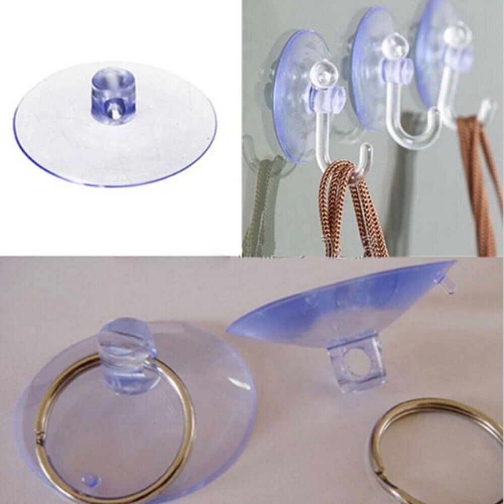 4x Small Transparent Suction Cup Suckers for Window Wall Bathroom Kitchen Car