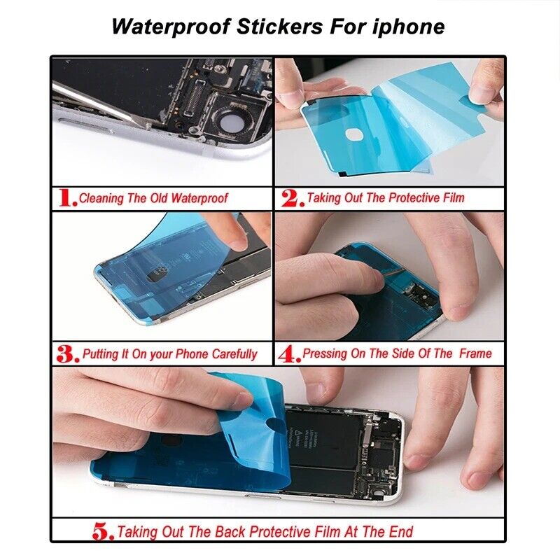 5pcs Waterproof Sticker for iPhone 13 14 Pro Max Plus Mini 3M Seal Adhesive