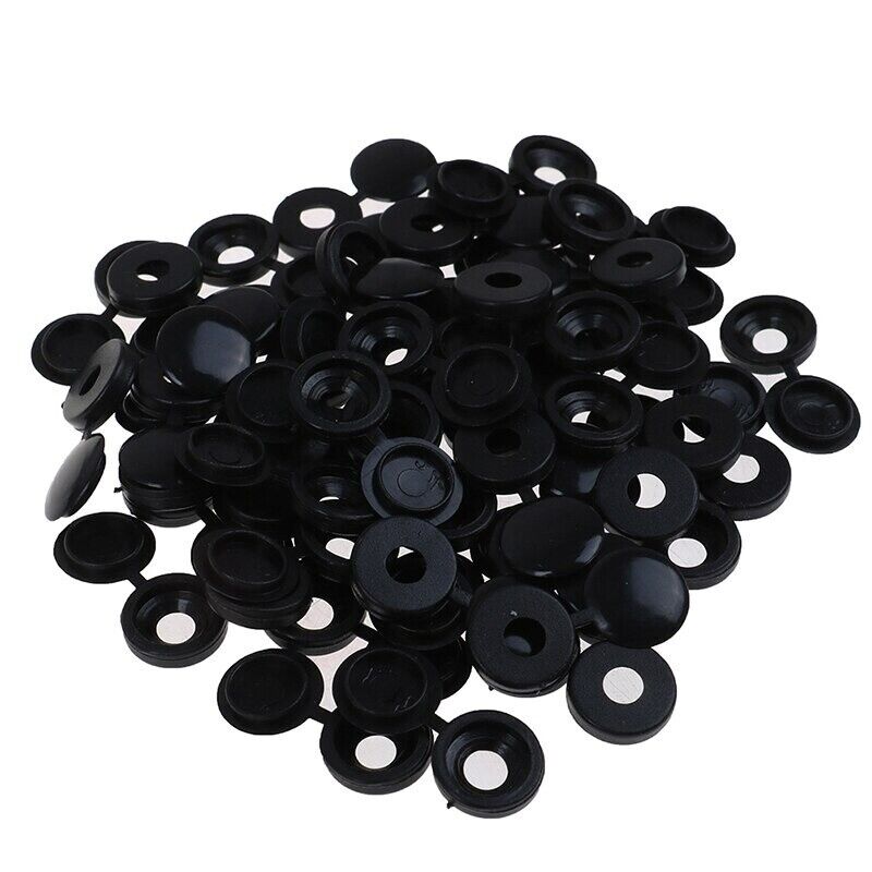 Hinged Screw Cover Fold Plastic Caps Buttons for Car Furniture