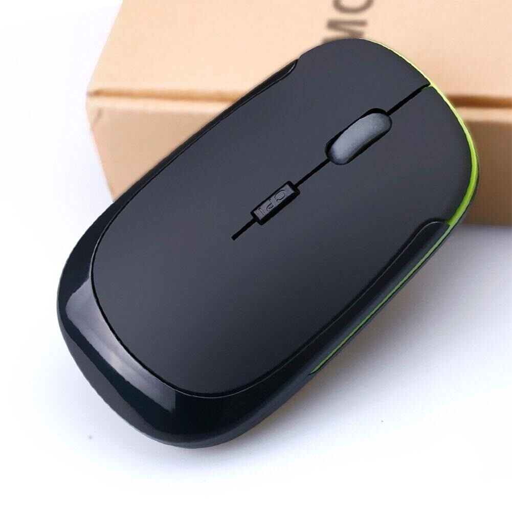 Portable Wireless Mouse Slim 2.4ghz for Laptop Pc 1600dpi 10m Free Movement