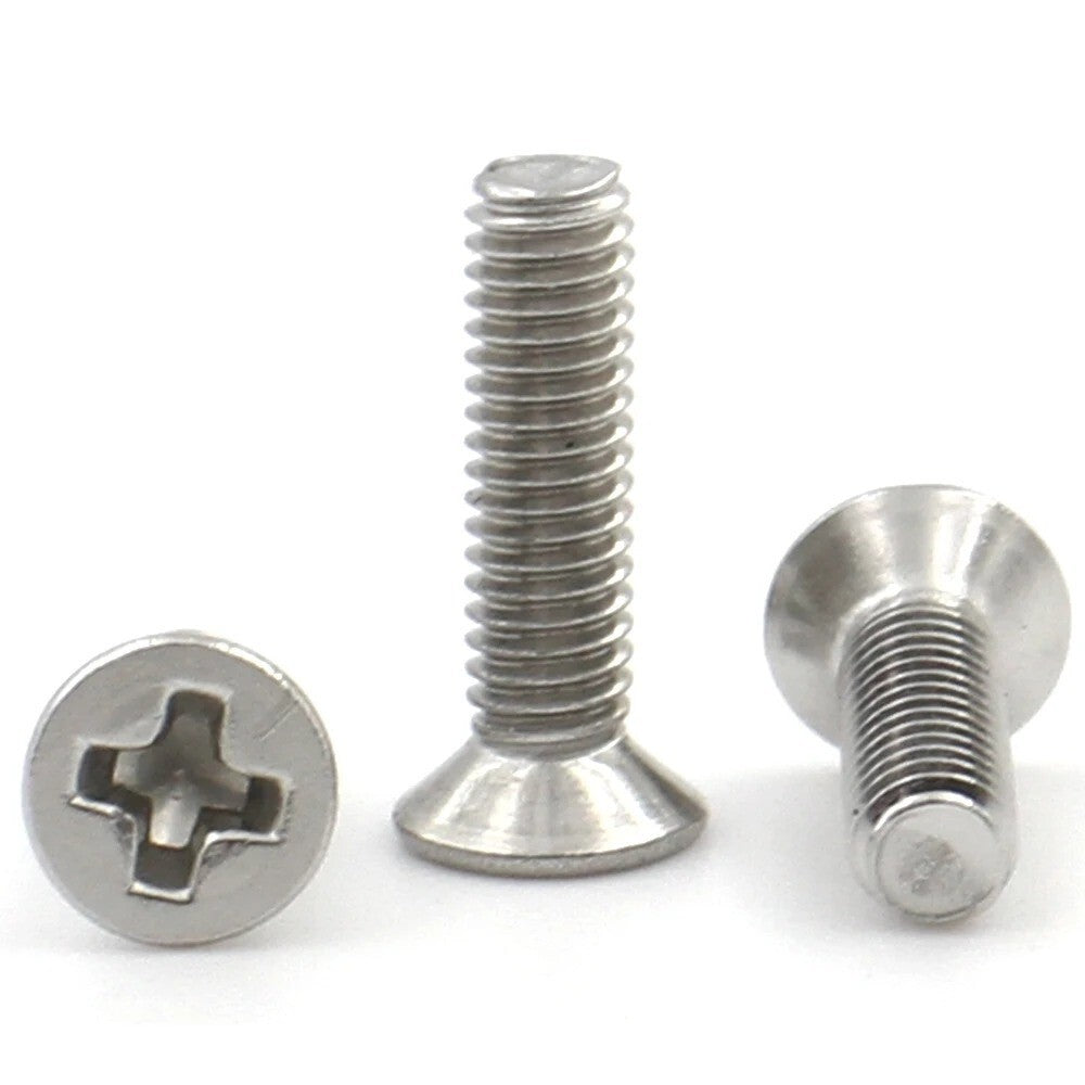 2x M5 25mm 304 Stainless Steel Head Cross Philips Screws Bolts