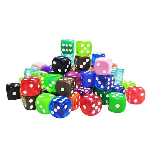 2x 16mm Acrylic Dices Game Cubes for Board Games (10 Colours)