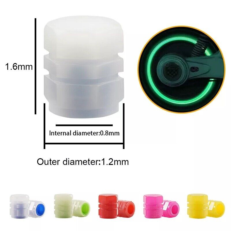 4x Luminous Valve Caps Fluorescent Night Glowing Car Motorcycle Bicycle