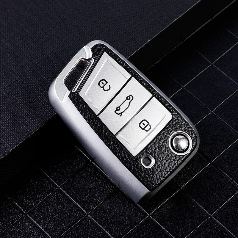 TPU Leather Car Key Cover Case for VW Golf 7 MK7 MK2 Tiguan and Skoda Octavia