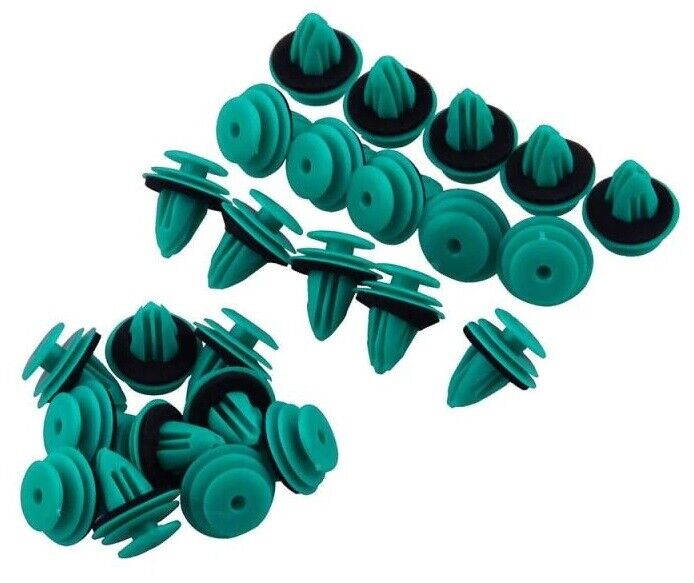 10x Car Plastic Clips for Interior Door Trim Panel Green Colour