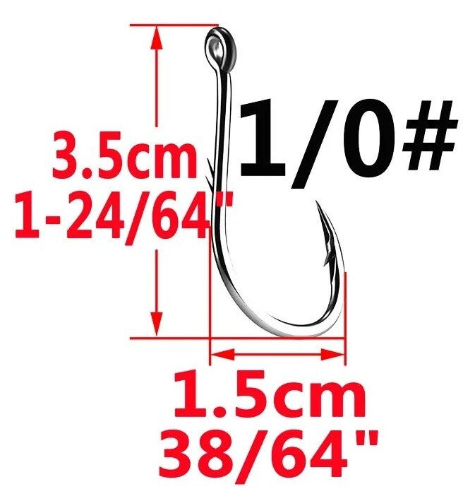 5x High Carbon Steel Fishing Hooks  Sea Worm Carp 10 Different Sizes