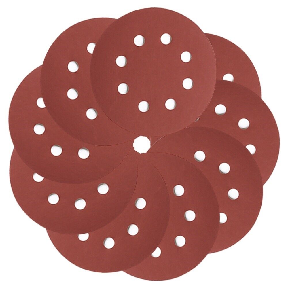 5Inch 125mm Round Sandpaper 8 Holes Disk Sand Sheets Grit 80-3000 Hook