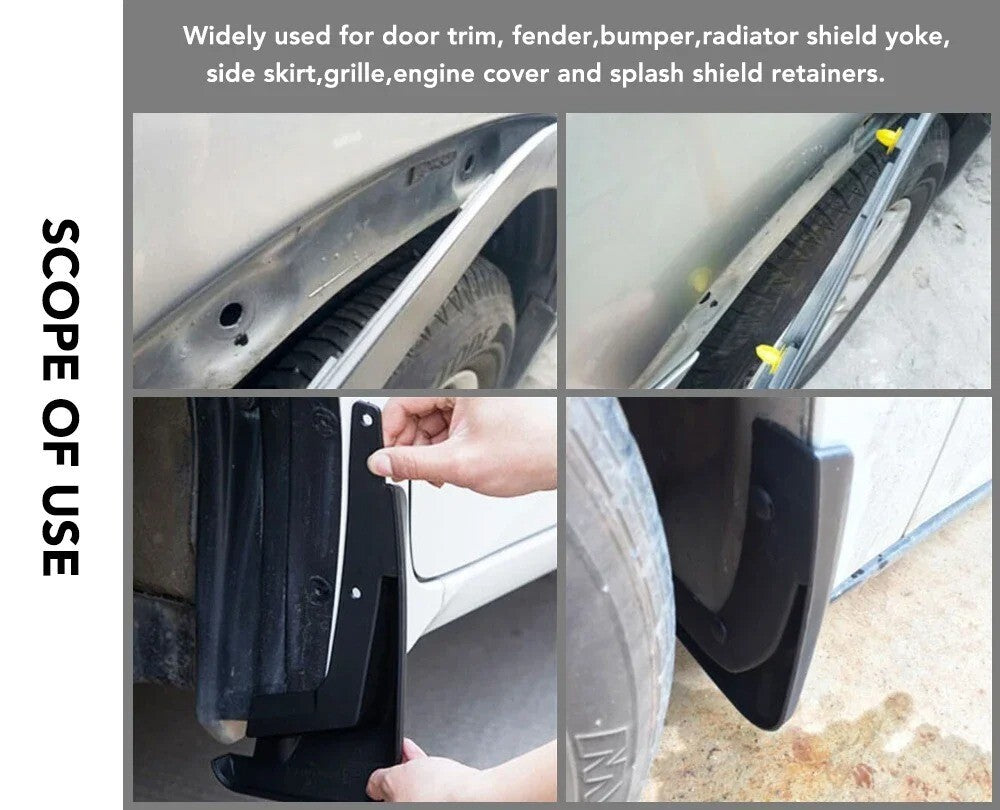 10x 8mm Hole Car Plastic Bumper Door Screw Push In Type Expanding Rivet Clips