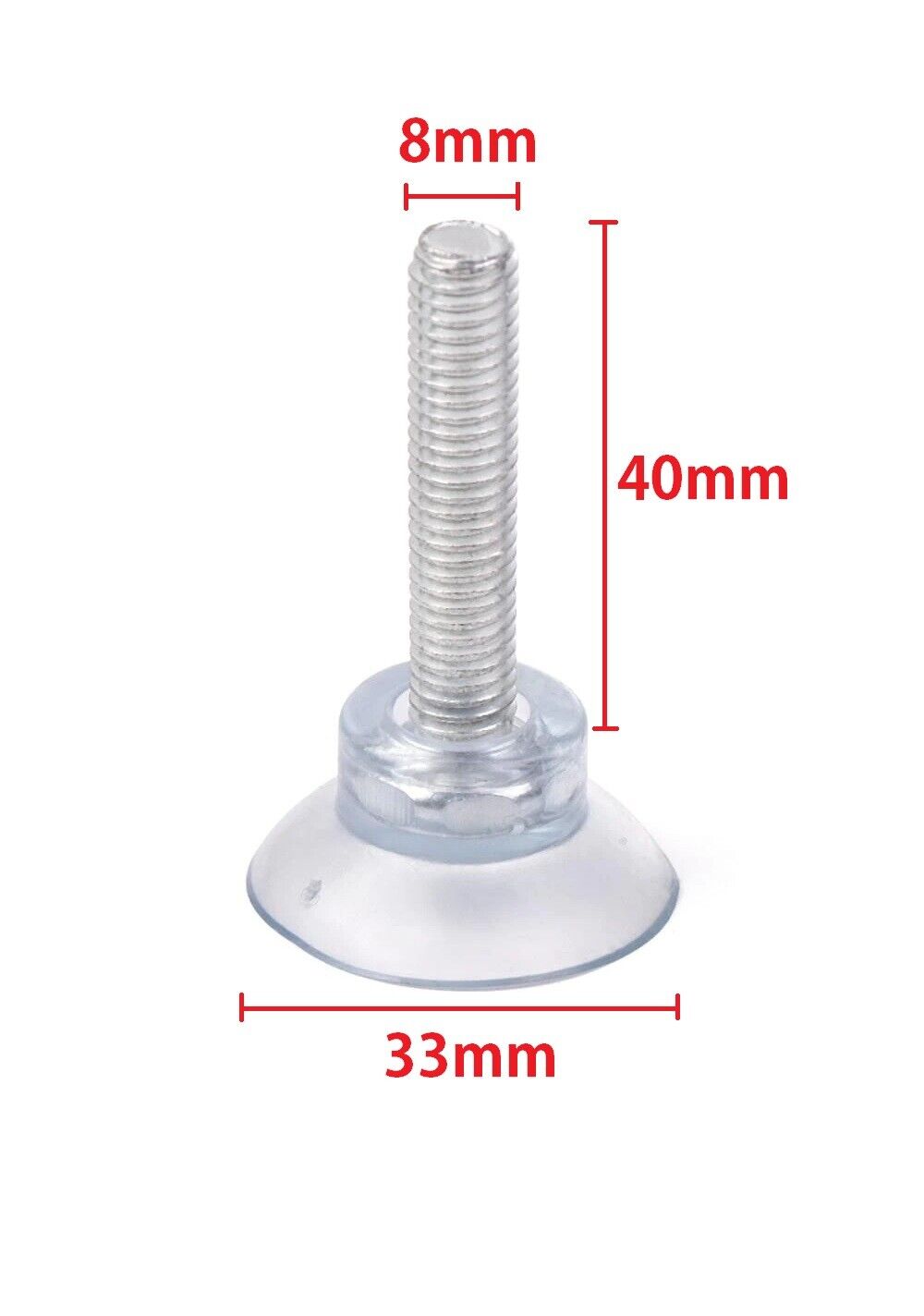 M8 37mm Clear Nut Thumb Screw Suction Cups Pad Suckers for Bathroom Kitchen