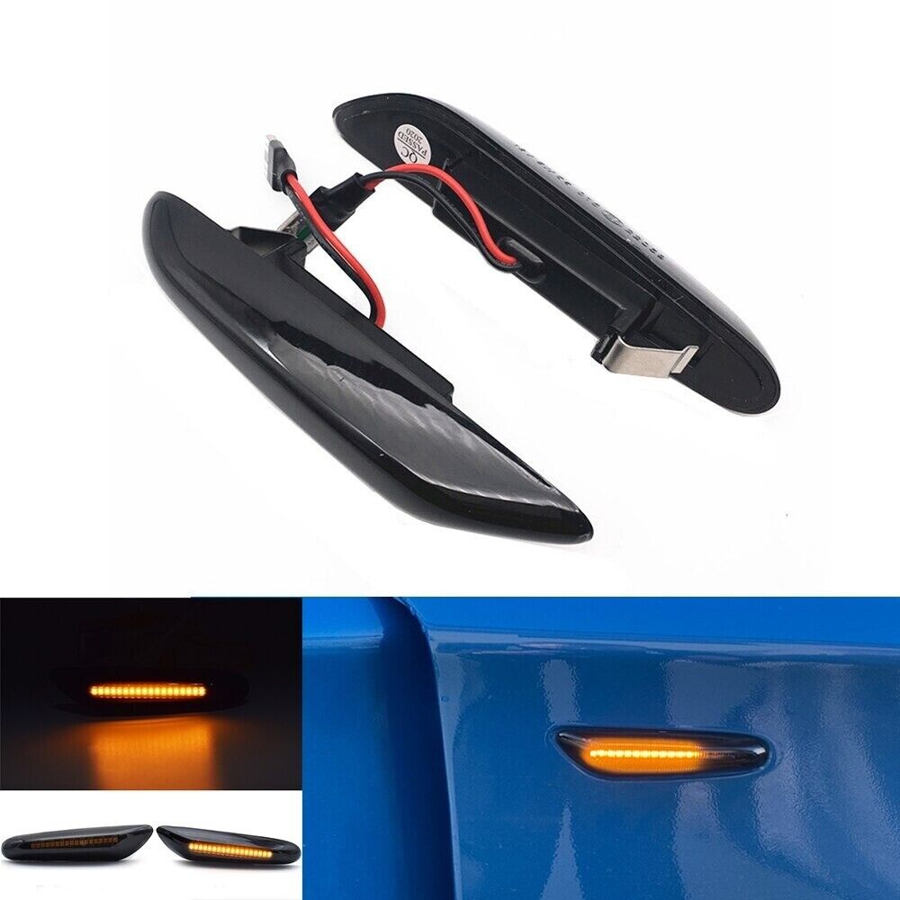 2x Led Dynamic Side Indicators Repeaters Smoked Lens for BMW 1 3 5 X1 X3 Series