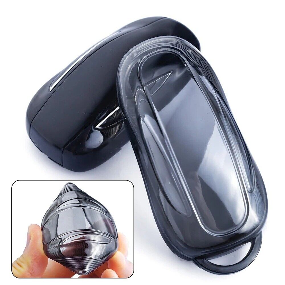 TPU Key Fob Case Cover Clear Black Key Protector for Tesla Model X 2016-2023