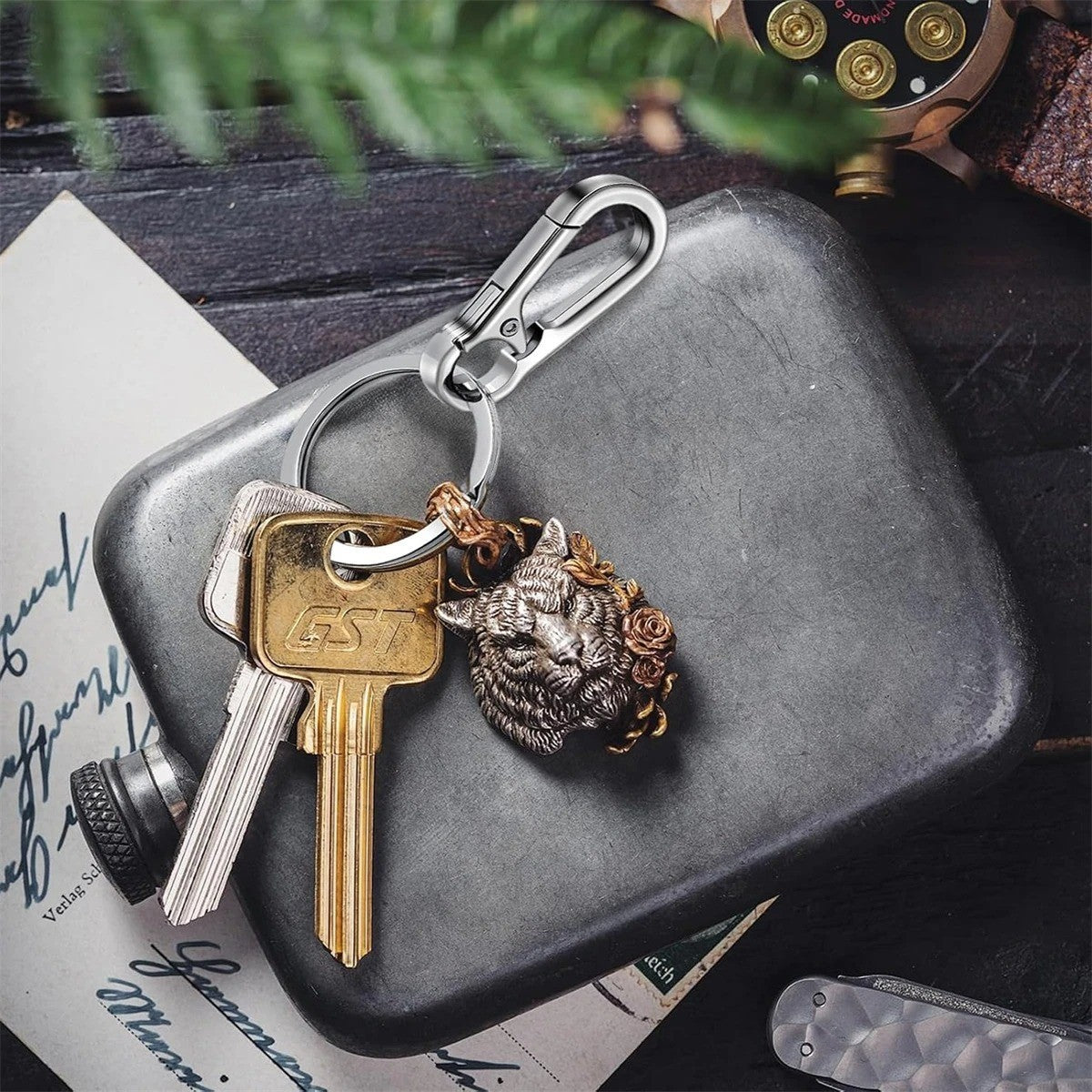 1x Carabiner Clip Keychain Metal Carabiner Shape Key Ring Keyring Key Holder
