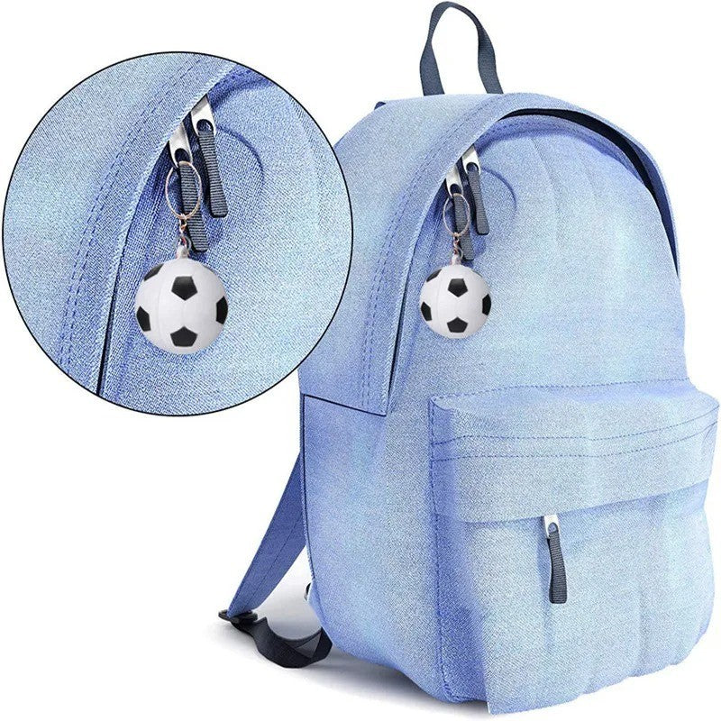 1x Football Soccer Keychain Stress Ball Soft White Colour Keyring