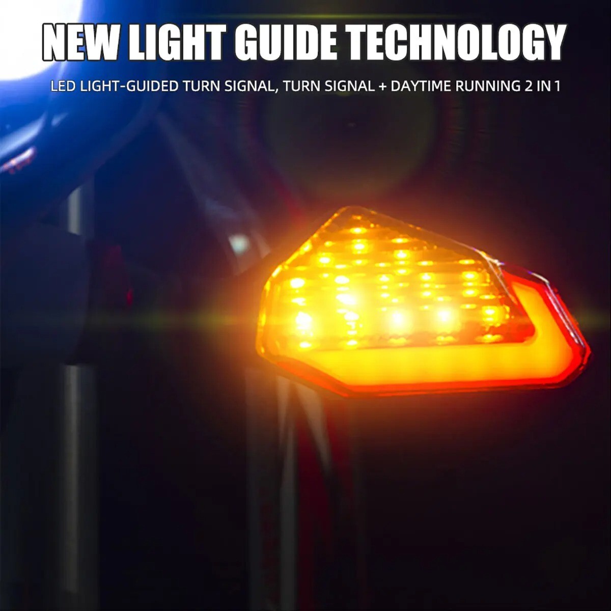 2x Universal Motorcycle Turn Signals Amber Blinkers Indicators Super Bright