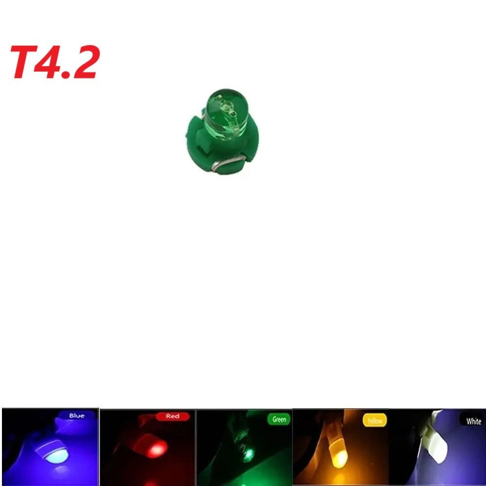 1x Green 12V Auto Central Control Lamp T4.2 Instrument Panel LED COB Light