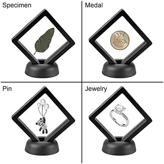 Coin Jewellery Display Frame Holder Box (Black, White)  3D Floating View