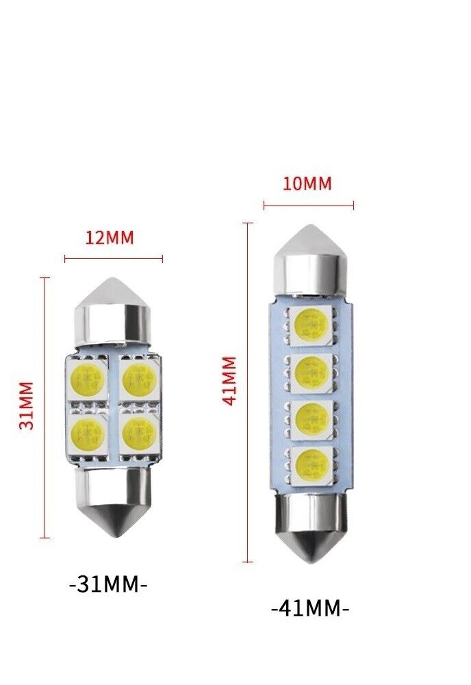 C5W 5050 31mm 44mm Car License Plate Reading Dome Map Light Bulb