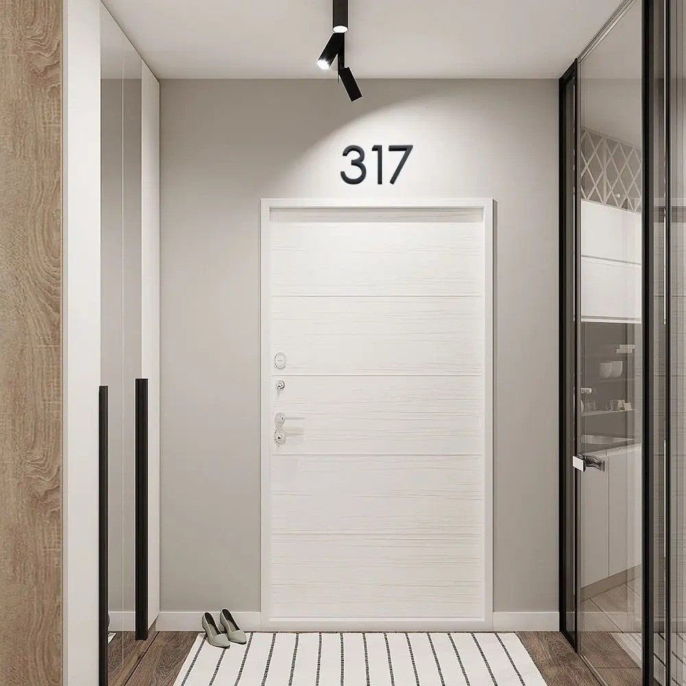 3D Black for Home Mailbox Hotel Address ABS Acrylic Numeral Tag Number 6