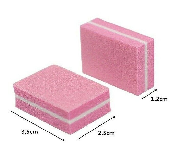 Pink Nail Buffer Sponge Mini Nail File 100/180 Professional Buffing Sponge