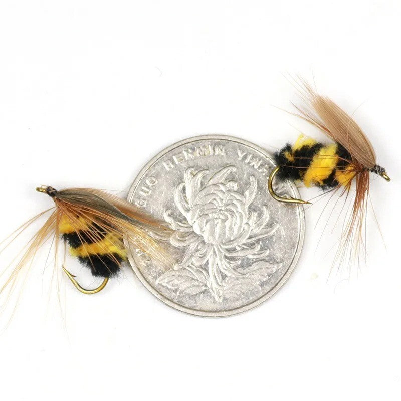 10x Artificial Insect Bait Lure Bee Fly Trout Artificial Fishing Lures 15mm