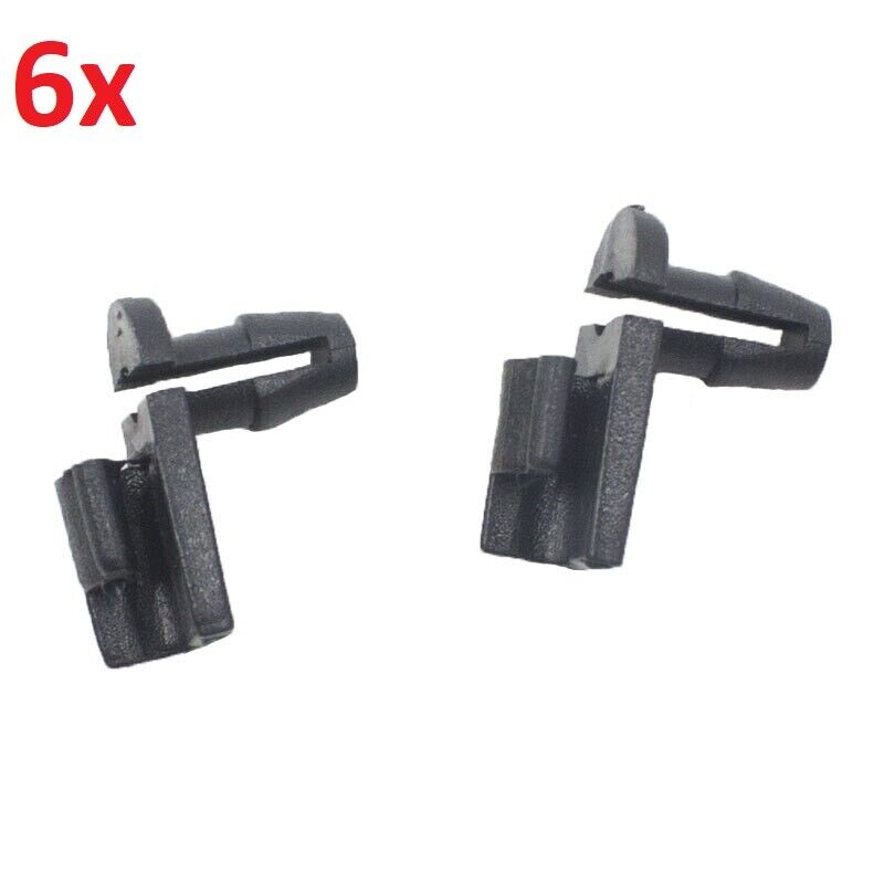 6x Black Car Door Plastic Round Head Lock Rod Wire Clip