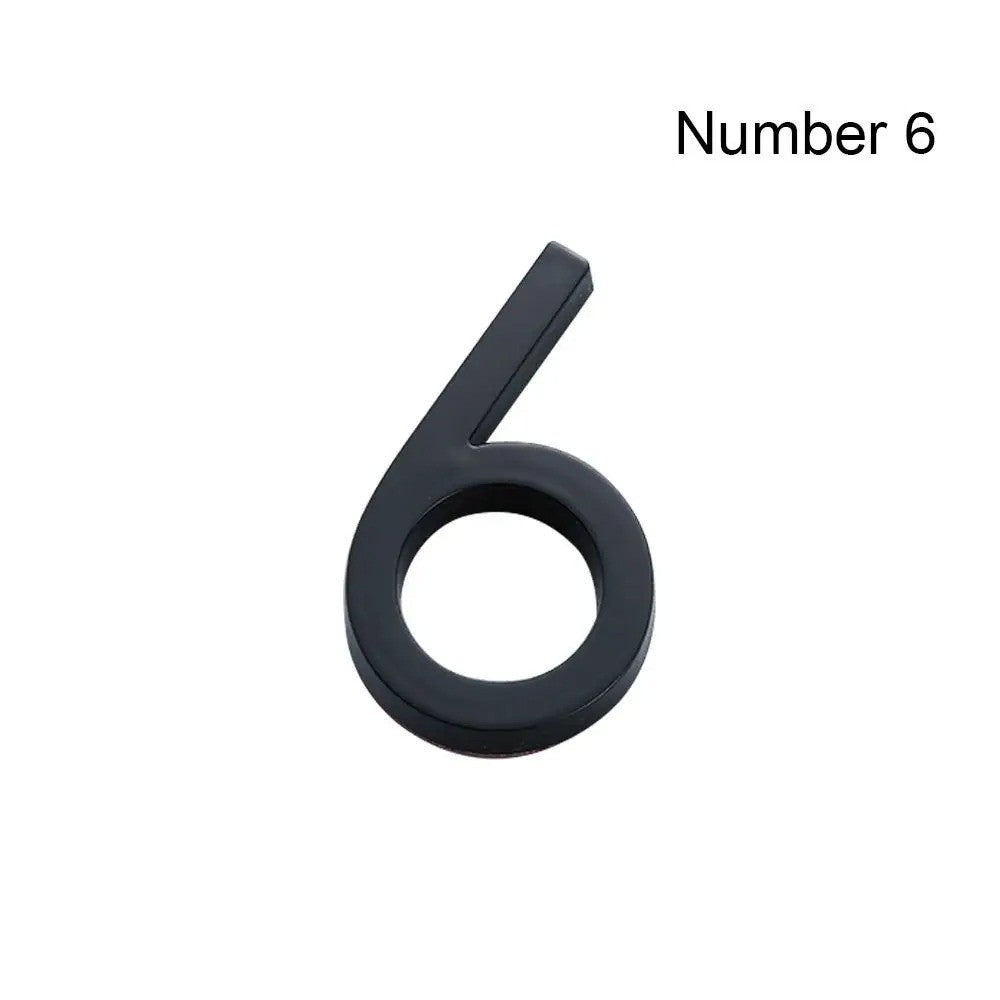 3D Black for Home Mailbox Hotel Address ABS Acrylic Numeral Tag Number 6