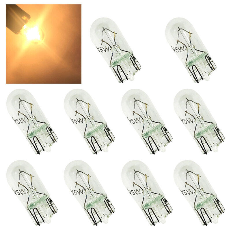 10x Car T10 Halogen W5W 194 158 Wedge 12v 5w Bulbs (5 Colours)