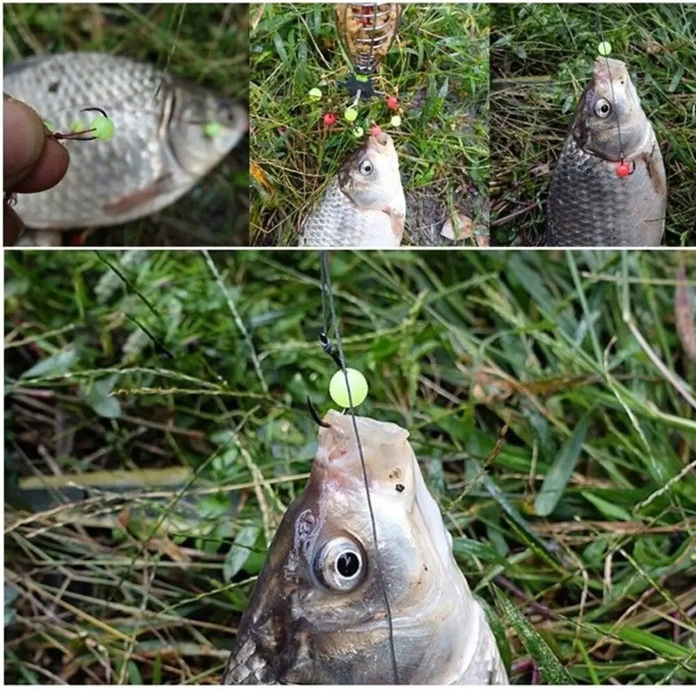 10x Green Fishing Floats Beads Luminous Light Glowing Balls for Night Fishing