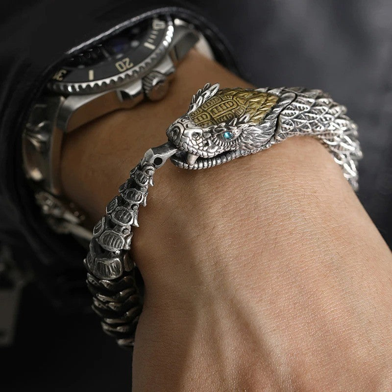 Medusa Bracelet Mens High-end Sense Personality Rattlesnake Hip Hop 20cm