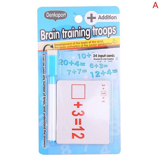 Educational Math Learning Cards Addition Arithmetic Cards with Pen