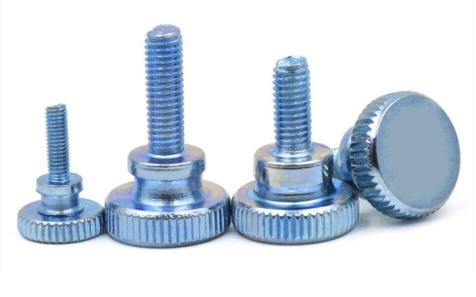 M8 10-50mm Carbon Steel Manual Adjustment Knurled Thumb Screws with Collar Head