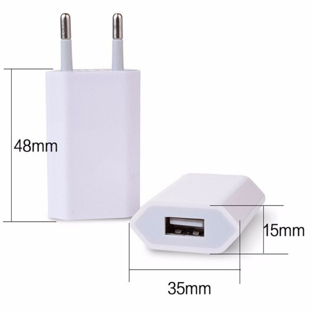 Portable Travel EU 5V Adaptor USB Phone Tablet Charger