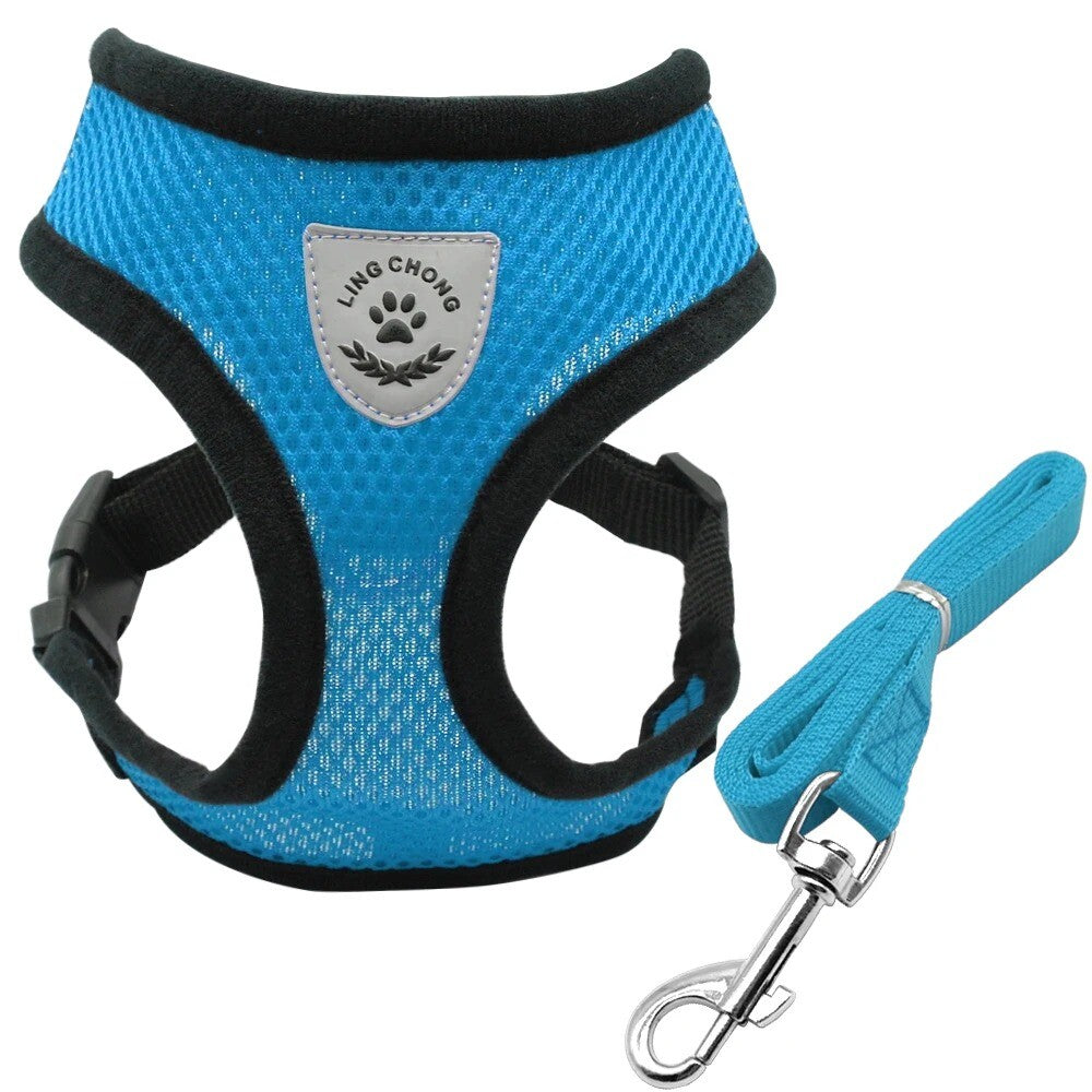 Mesh Cat Harness and Leash Breathable Reflective Kitten Cats Harnesses Small Dog