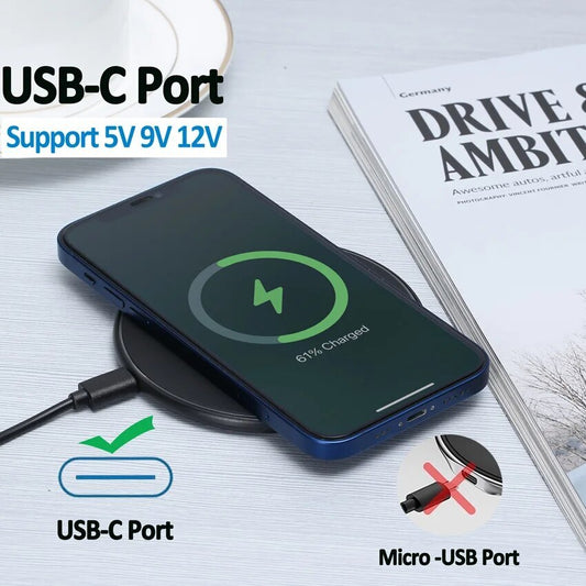 30W Wireless Charger USB C Fast Charging Pad Station for Iphone Samsung Xiaomi