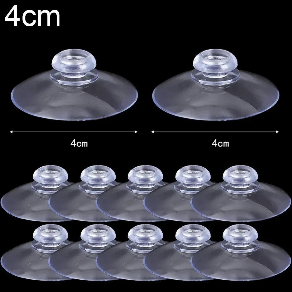 5x Mushroom Head Suckers Transparent Glass Suction Cup Hanging Hooks 4cm