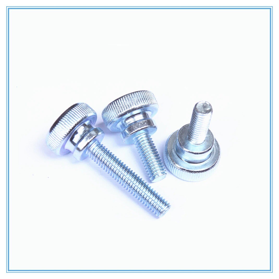 M5 Knurled Thumb Screws Carbon Steel with Collar Round Head