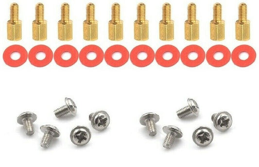 25x 6.5mm Brass Standoff M3 PC Motherboard Riser + Screws + Washers