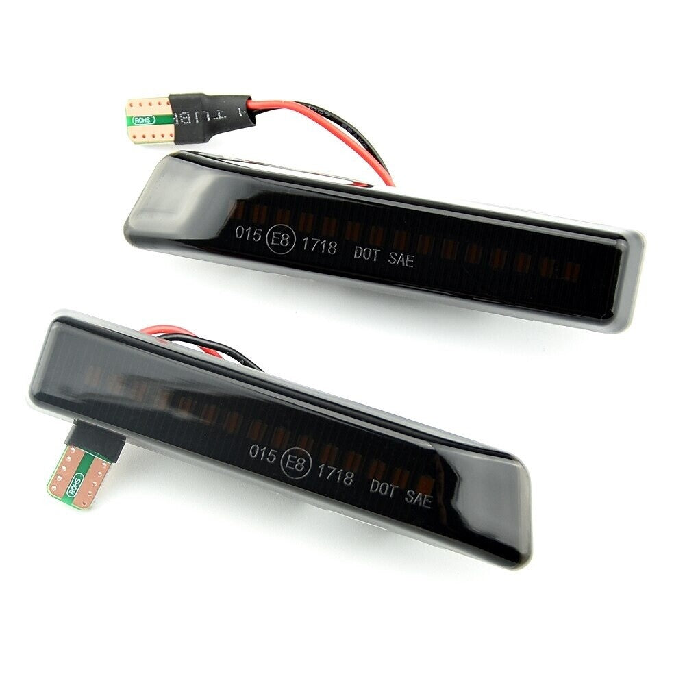 2x Dynamic LED Side Indicator Repeater Light with Smoked Lens for BMW X5 E53 E36