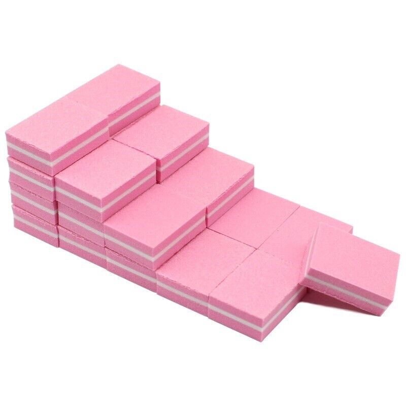 Pink Nail Buffer Sponge Mini Nail File 100/180 Professional Buffing Sponge