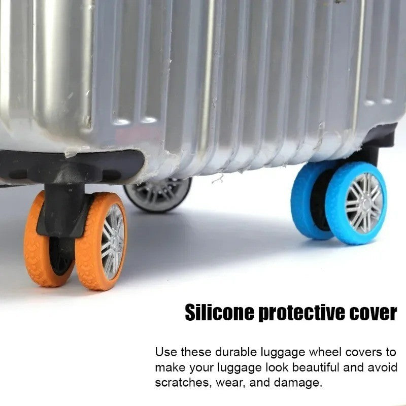 4x Wheels Protectors for Luggage Reduce Noise Wheels Covers Orange Colour